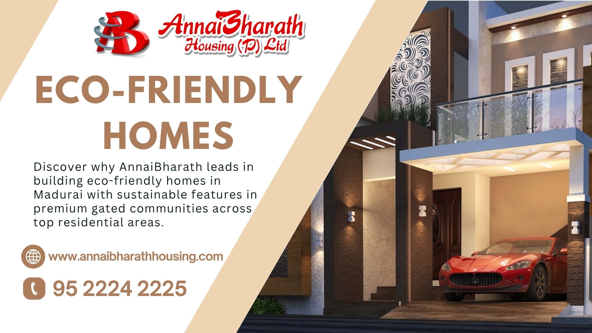 Eco-friendly homes in Madurai by AnnaiBharath Housing with sustainable gated community design