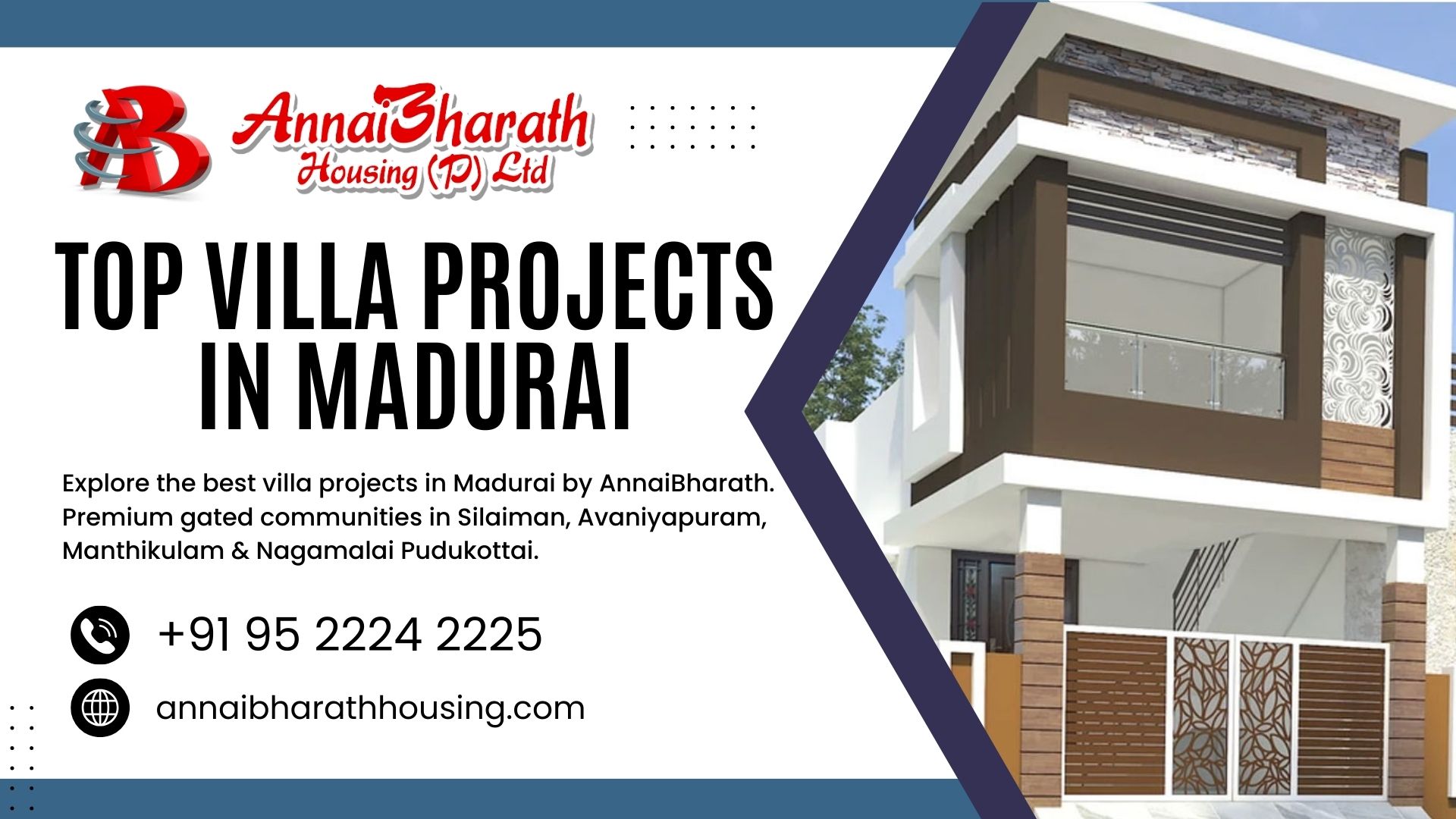 Modern villa exterior by AnnaiBharath Housing promoting top villa projects in Madurai