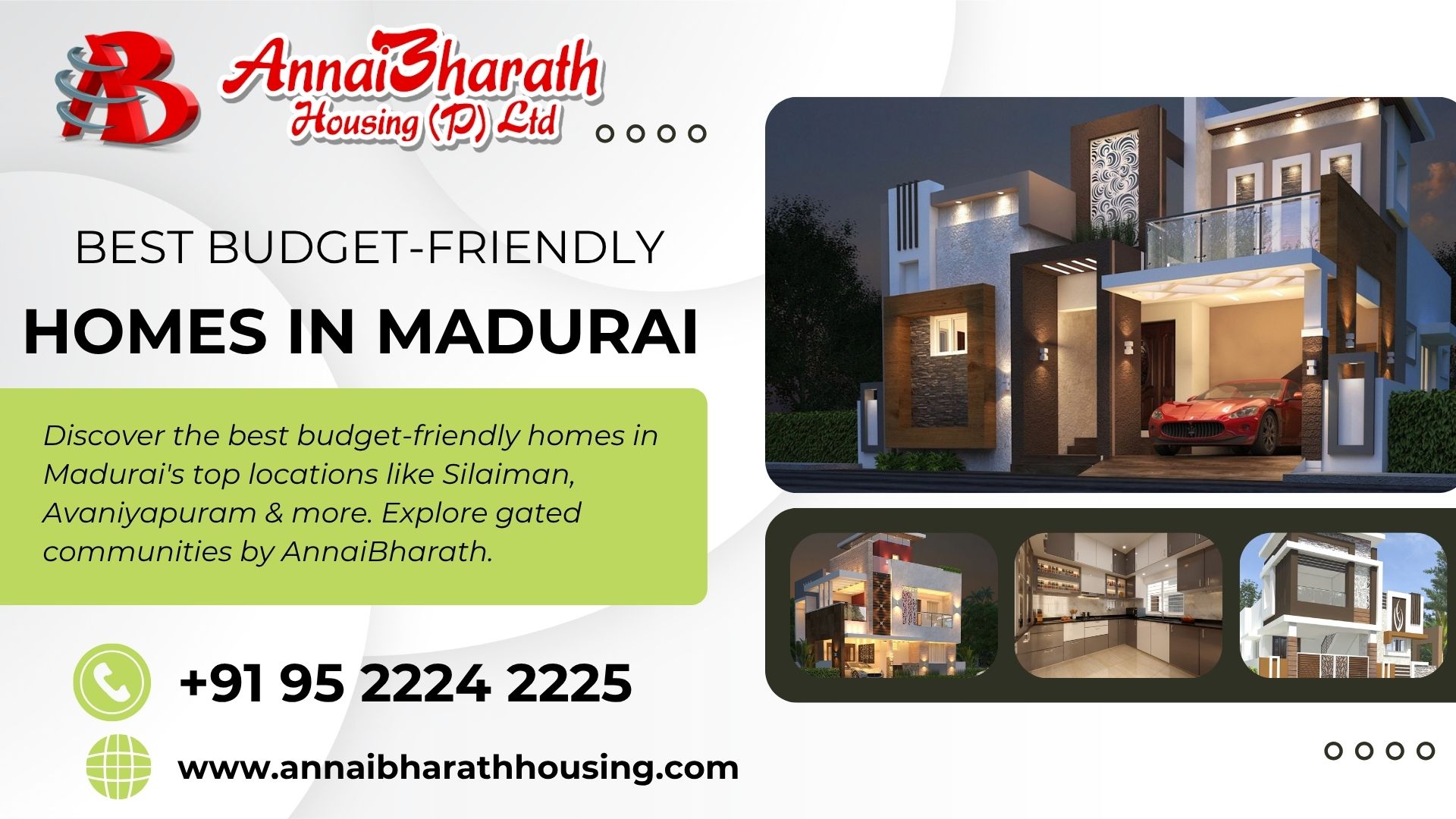 Best budget-friendly homes in Madurai by AnnaiBharath Housing with gated community villas in Silaiman, Avaniyapuram, and more