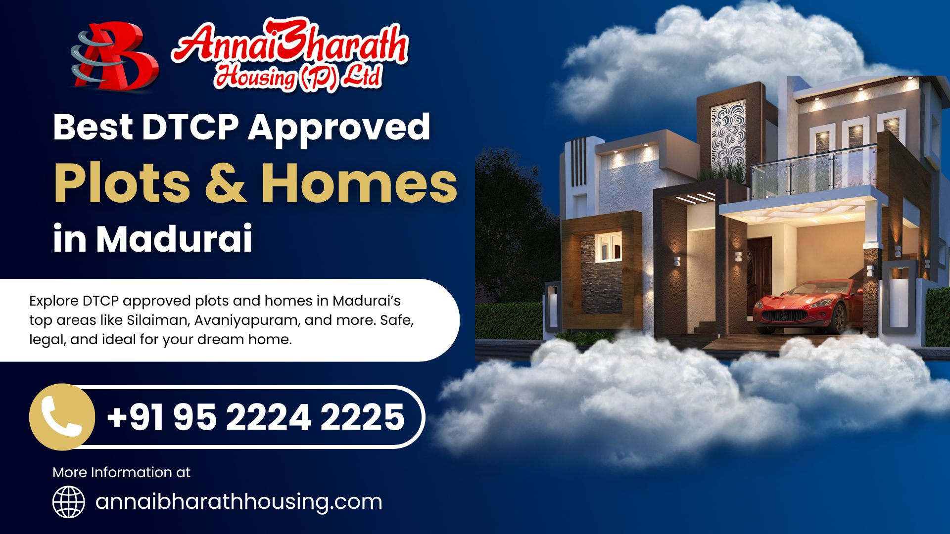 Modern DTCP approved home design by AnnaiBharath in Madurai