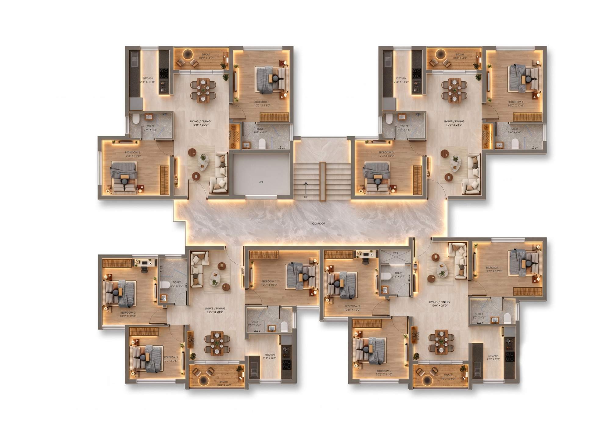 AnnaiBharath Victoris – Overall Floor Plan, 1st to 5th Floor
