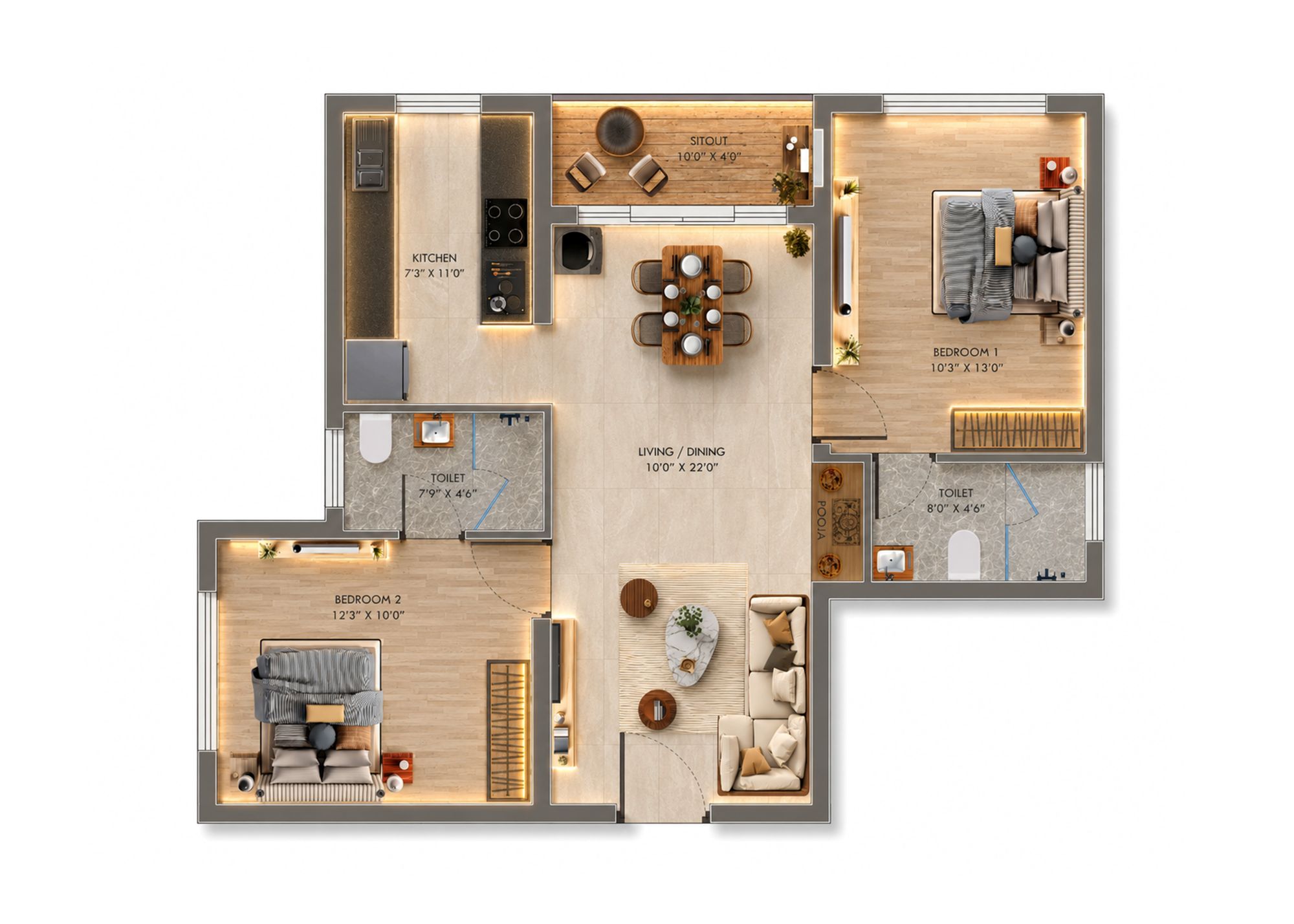 AnnaiBharath Victoris – Unit 1 Floor Plan