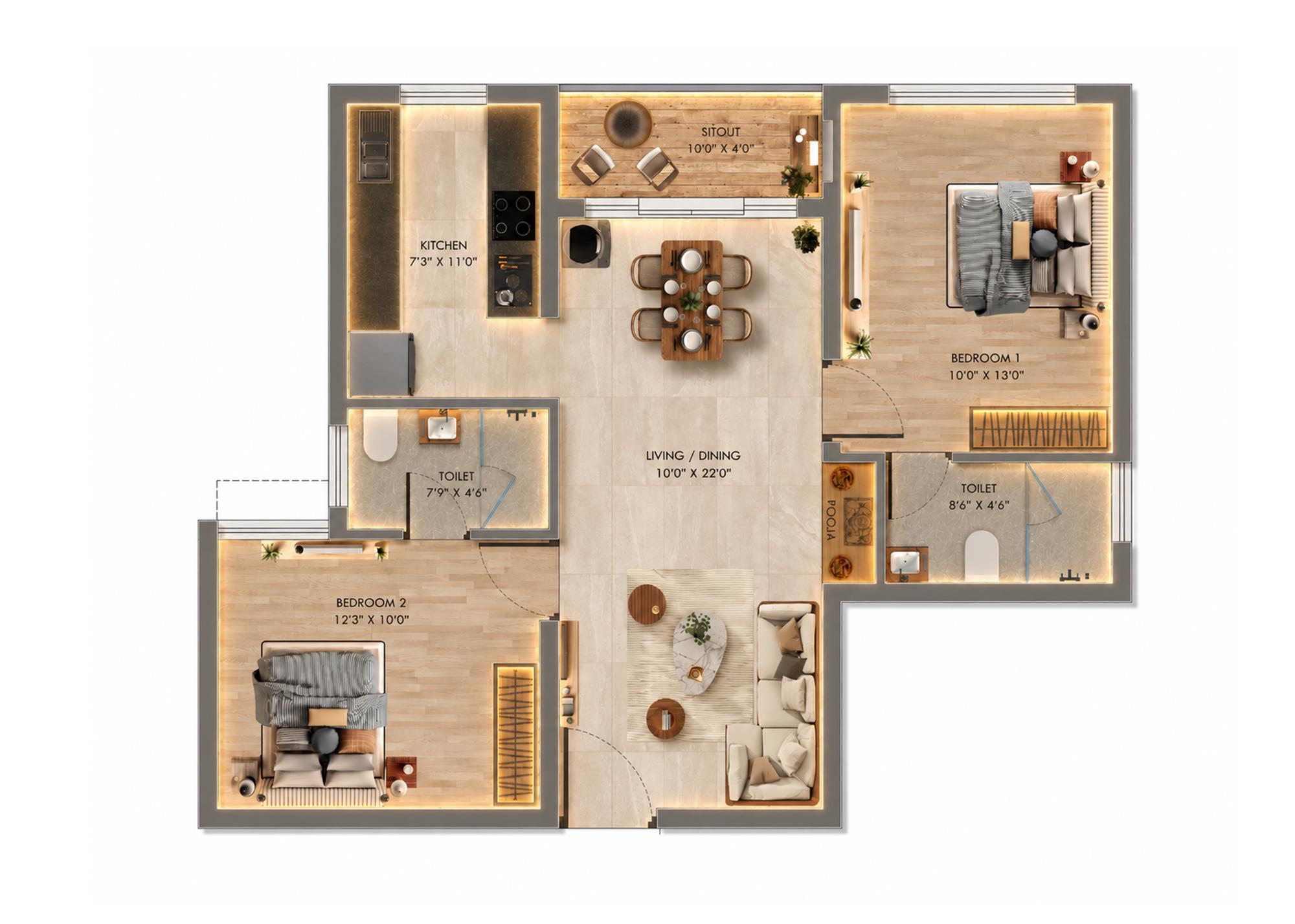 AnnaiBharath Victoris – Unit 2 Floor Plan